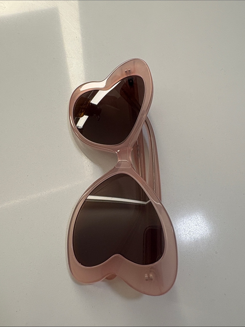 Stella McCartney Pink Heart-Shaped Sunglasses with Dark Lenses - Picture 2 of 5
